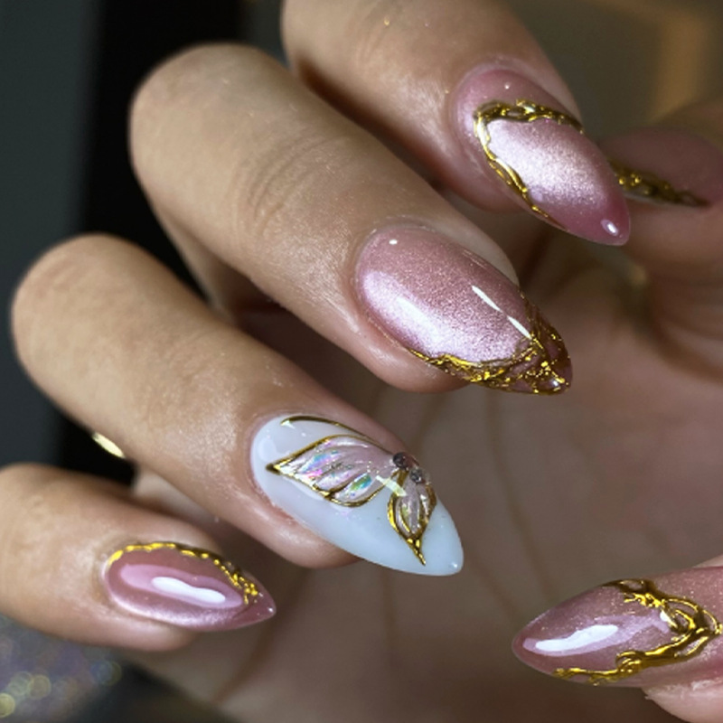 Nail Art Full Cat Eye - Faux ongles œil de chat amande,