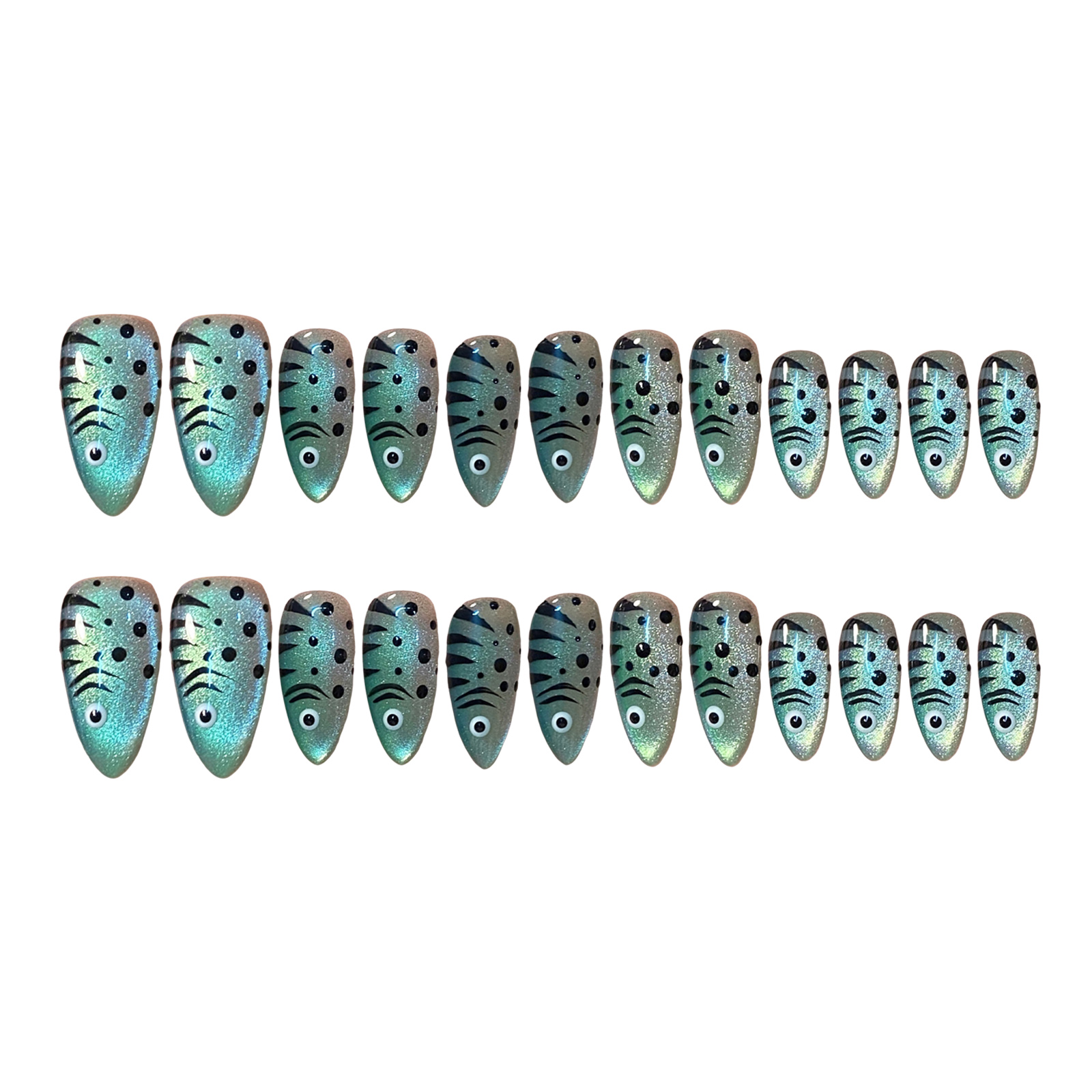 Nail Art Full Cat Eye - 24 faux ongles à presser effet