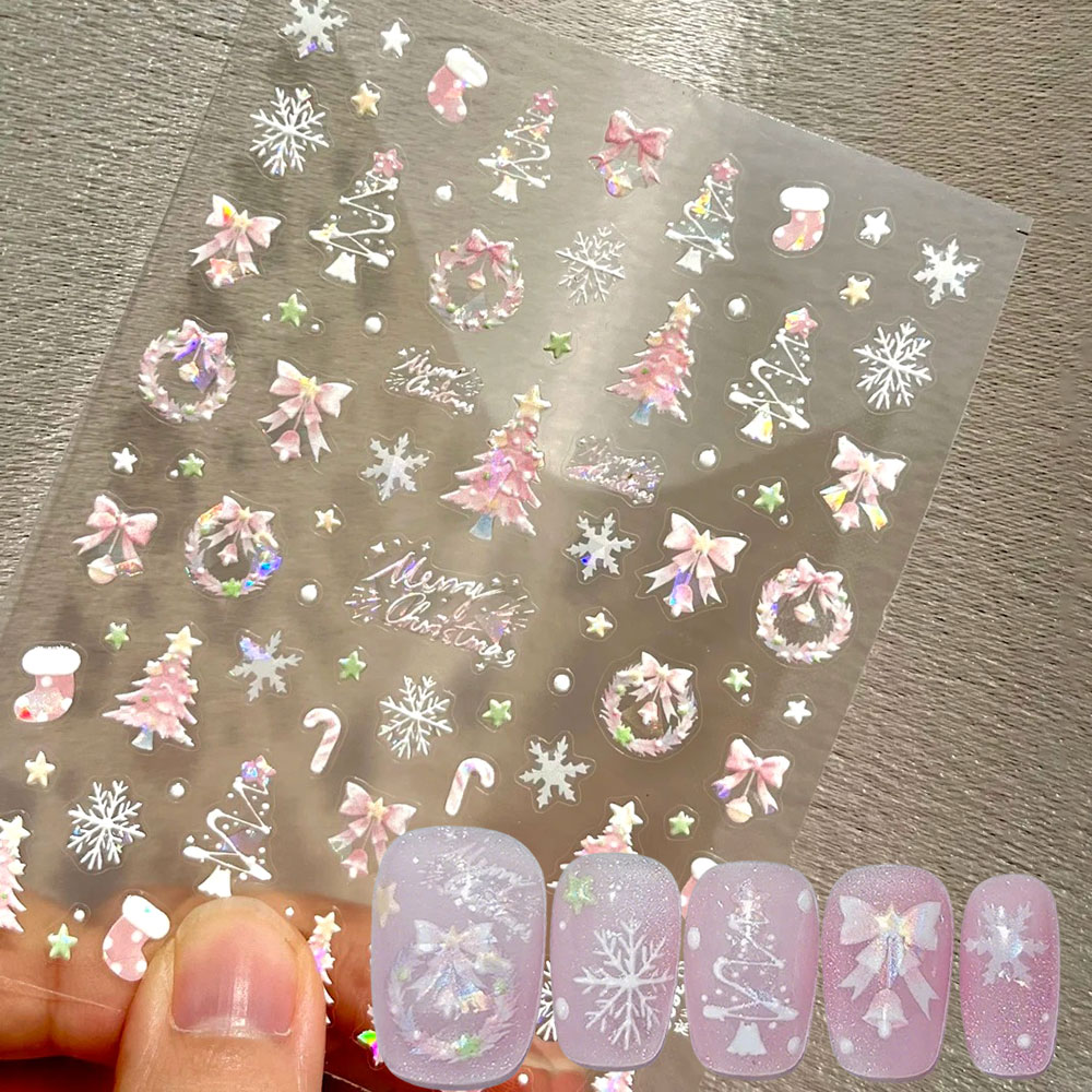 1 pièces Aurora rose arbre de  - Nail Art Xmas Stickers avis et prix