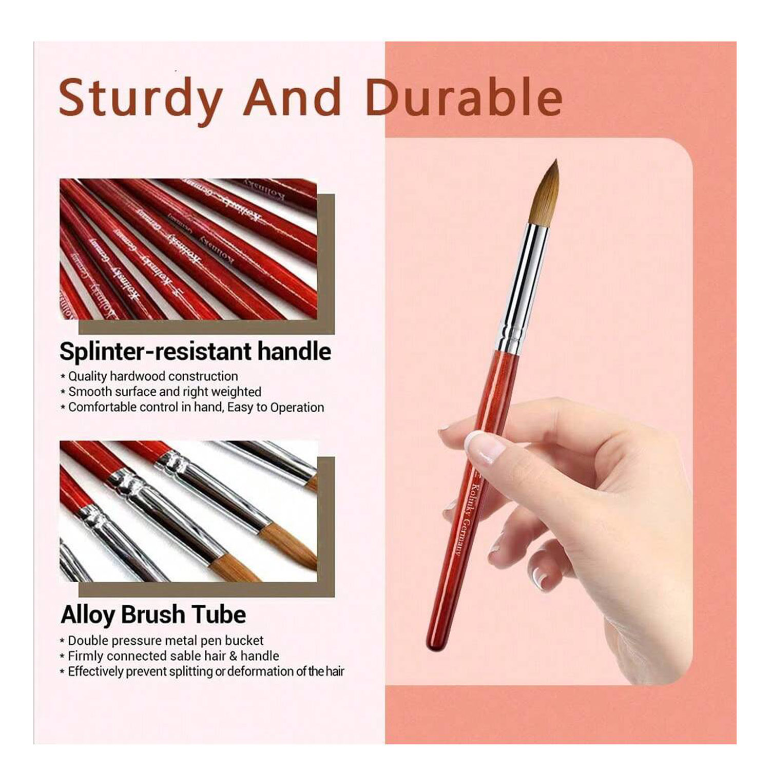 Kolinsky – brosse à ongles en  - Nail Art Mahogany avis et prix