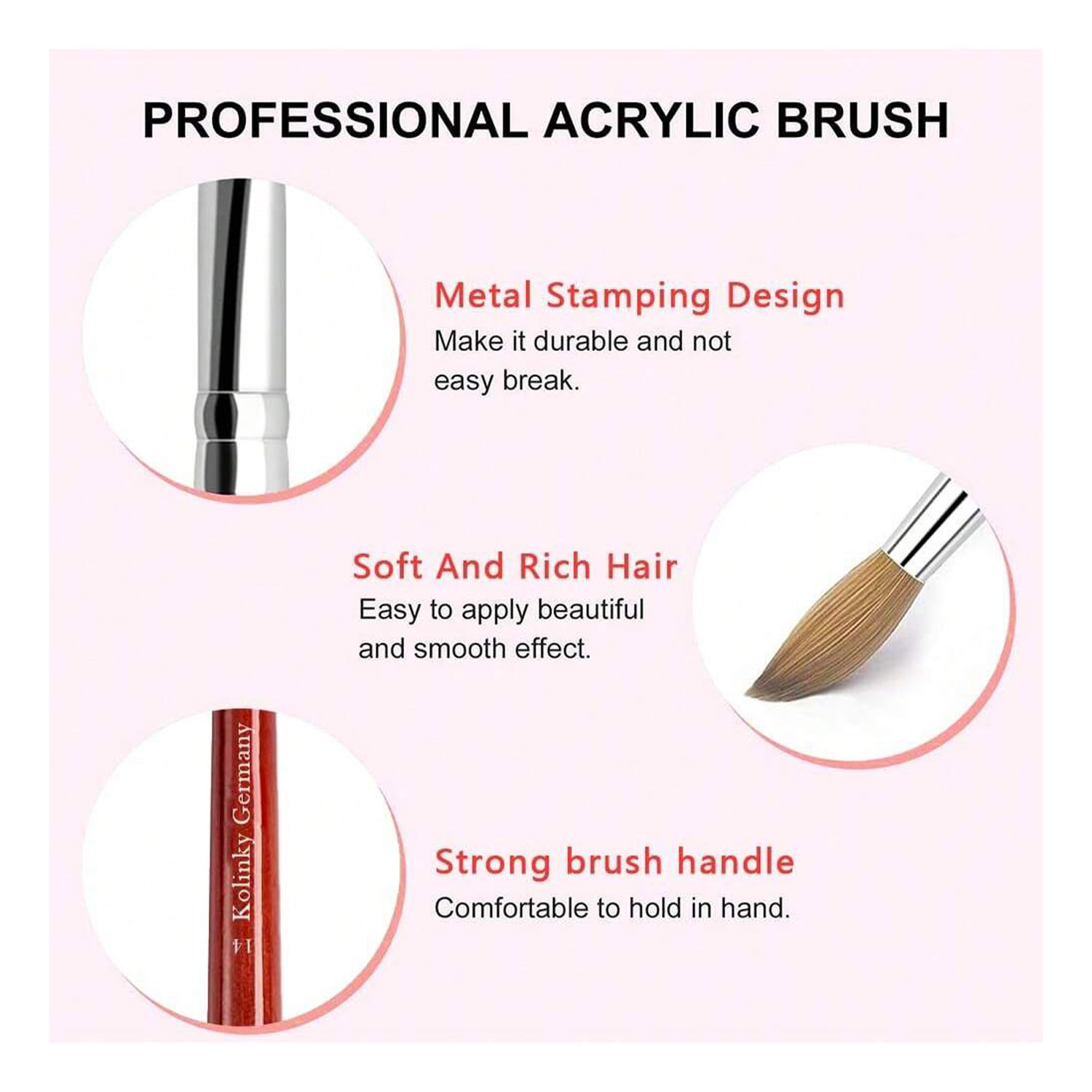 Kolinsky – brosse à ongles en  - Nail Art Mahogany avis et prix