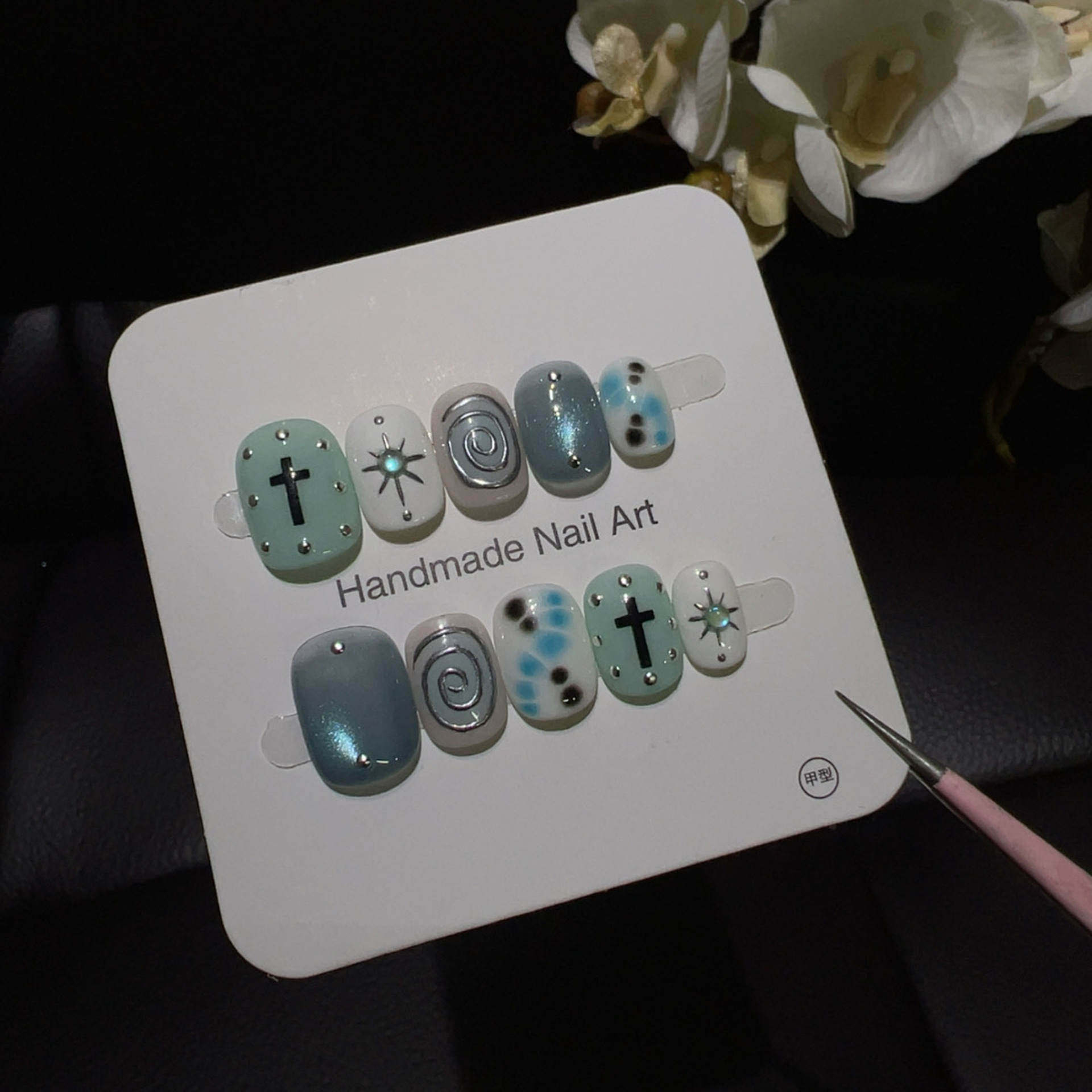 10 pièces de faux ongles court - Nail Art Full Cat Eye avis et prix