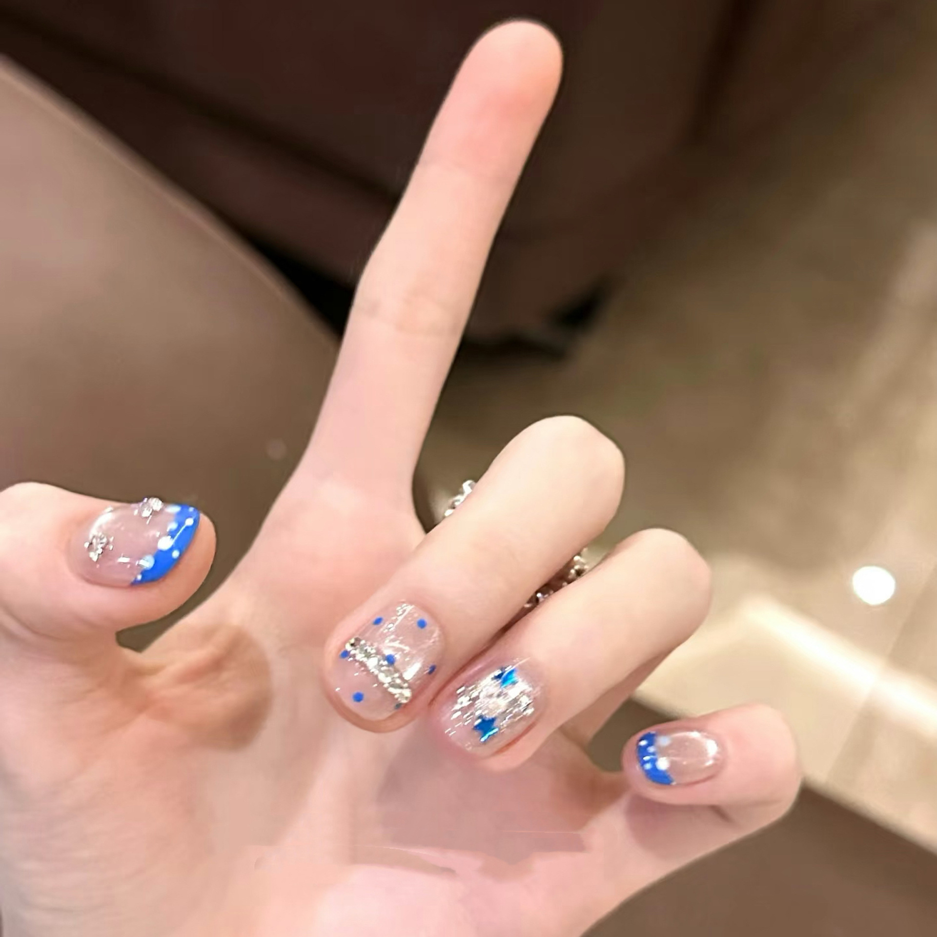 Faux ongles français courts fa - Nail Art Full Cat Eye avis et prix