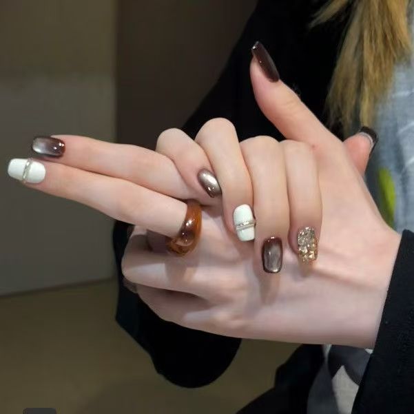 Faux ongles à pression faits à - Nail Art Full Cat Eye avis et prix