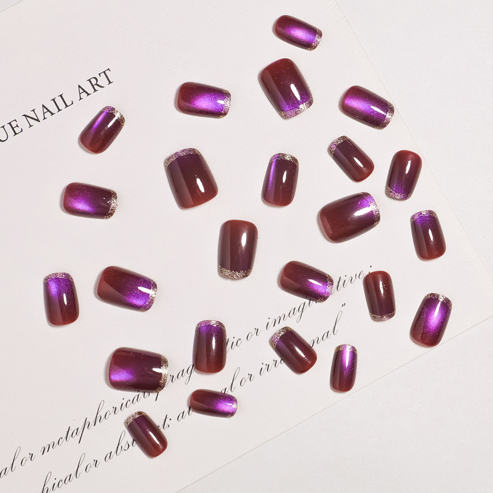 Faux ongles carrés courts pour - Nail Art Full Cat Eye avis et prix