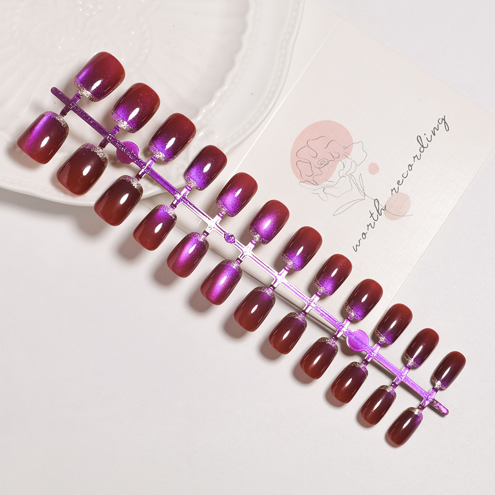 Faux ongles carrés courts pour - Nail Art Full Cat Eye avis et prix