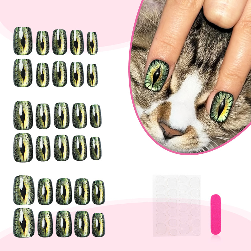Faux ongles courts pour femmes - Nail Art Full Cat Eye avis et prix