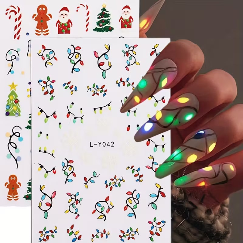 Autocollants de noël lumineux  - Nail Art Xmas Stickers avis et prix